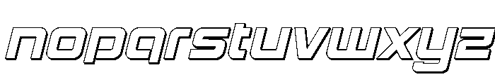 Yielding Timber 3D Italic Font LOWERCASE