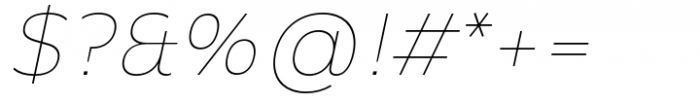 Yingyai Thin Italic Font OTHER CHARS