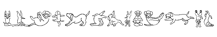 Yoga Dog Poses Font UPPERCASE