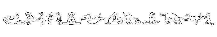 Yoga Dog Poses Font UPPERCASE