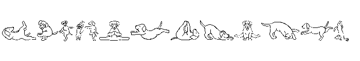 Yoga Dog Poses Font LOWERCASE