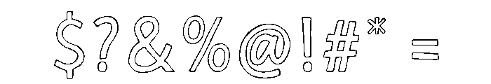Youth Gradient Sans Outline Font OTHER CHARS