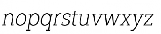 Yorkten Slab Condensed Thin Italic Font LOWERCASE