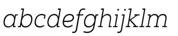 Yorkten Slab Extended Thin Italic Font LOWERCASE