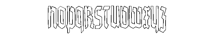 Young Painter Outline Font UPPERCASE