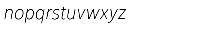 Yorkten Cond Thin Italic Font LOWERCASE