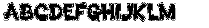 Yomanica Outline Font UPPERCASE