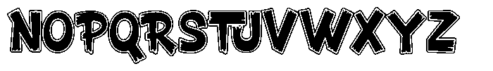 Yomanica Outline Font UPPERCASE