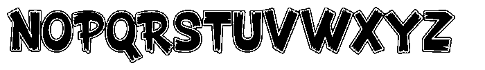 Yomanica Outline Font LOWERCASE