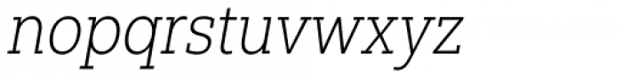 Yorkten Slab Condensed Thin Italic Font LOWERCASE