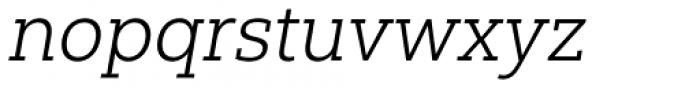 Yorkten Slab Extended Light Italic Font LOWERCASE