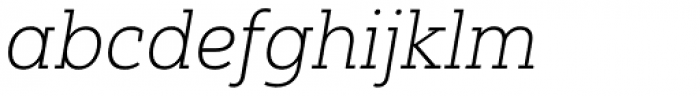 Yorkten Slab Extended Thin Italic Font LOWERCASE