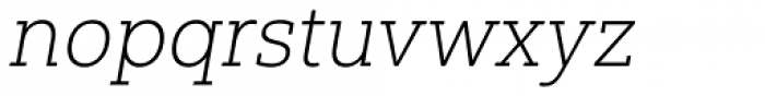 Yorkten Slab Extended Thin Italic Font LOWERCASE