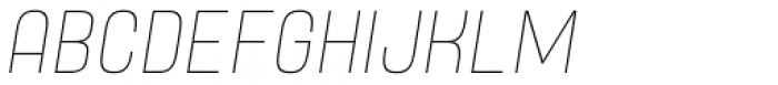 Yoshida Sans Thin Condensed Italic Font UPPERCASE