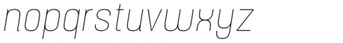 Yoshida Sans Thin Condensed Italic Font LOWERCASE