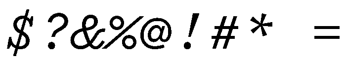 Yorick Italic Font OTHER CHARS
