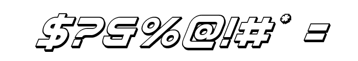 Yukon Tech 3D Italic Font OTHER CHARS