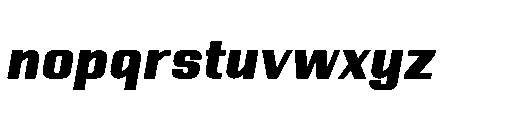 Yuenyong Loopless Black Italic Font LOWERCASE