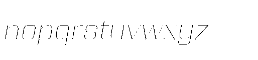Yuenyong Loopless Thin Italic Font LOWERCASE
