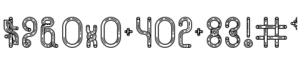 YWFT Pipe Outline Font OTHER CHARS