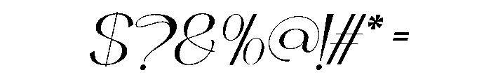 Zavera Italic Font OTHER CHARS