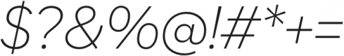 Zabal ExtraLight Italic otf (200) Font OTHER CHARS