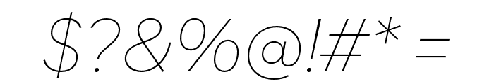Zabal DEMO Thin Italic Font OTHER CHARS