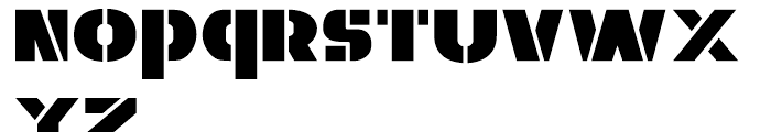 Zaius Stencil Font LOWERCASE