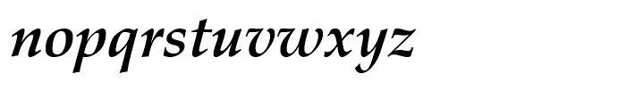 Zapf Calligraphic 801 Bold Italic Font LOWERCASE