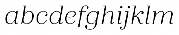 Zahrah Light Italic Font LOWERCASE