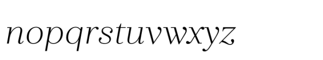 Zahrah Thai Light Italic Font LOWERCASE