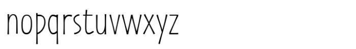 Zaphire Thin Condensed Font LOWERCASE