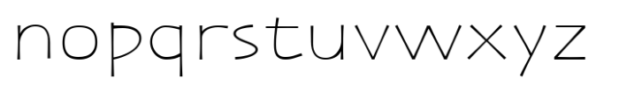 Zaphire Thin Expanded Font LOWERCASE