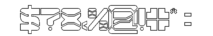 ZERO DIVIDE-Hollow Font OTHER CHARS