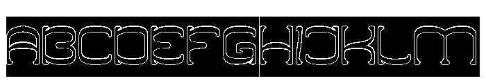ZERO OF ONE-Hollow-Inverse Font UPPERCASE