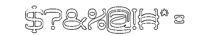 ZERO OF ONE-Hollow Font OTHER CHARS