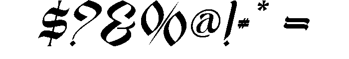 Zerothen Italic Font OTHER CHARS