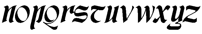 Zerothen Italic Font LOWERCASE