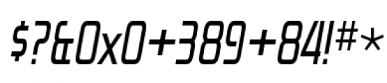 Zekton Condensed Regular Italic Font OTHER CHARS