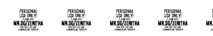 Zenitha Classic PERSONAL USE Regular Font OTHER CHARS