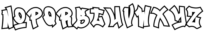 Zero Blast Outline Outline Font UPPERCASE