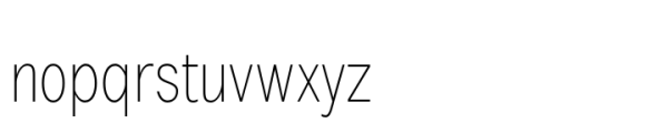 Zealandia Condensed Hairline Font LOWERCASE