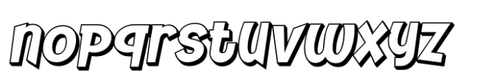 Zekilo Shadow Slant Font LOWERCASE