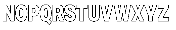 Zendory Black Condensed Narrow Outline Font UPPERCASE