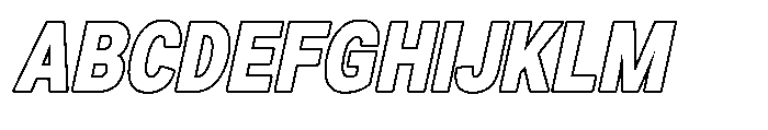 Zendory Black Condensed Oblique Nr Otln Font UPPERCASE