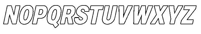 Zendory Black Condensed Oblique Nr Otln Font UPPERCASE