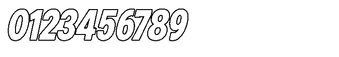 Zendory Black Condensed Oblique Outline Font OTHER CHARS