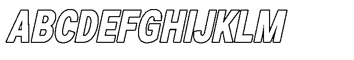 Zendory Black Condensed Oblique Outline Font UPPERCASE