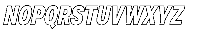 Zendory Black Condensed Oblique Outline Font UPPERCASE