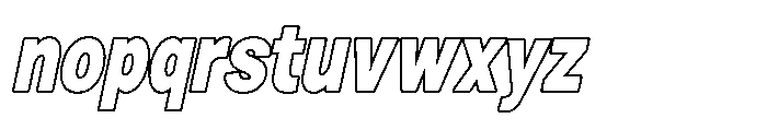 Zendory Black Condensed Oblique Outline Font LOWERCASE